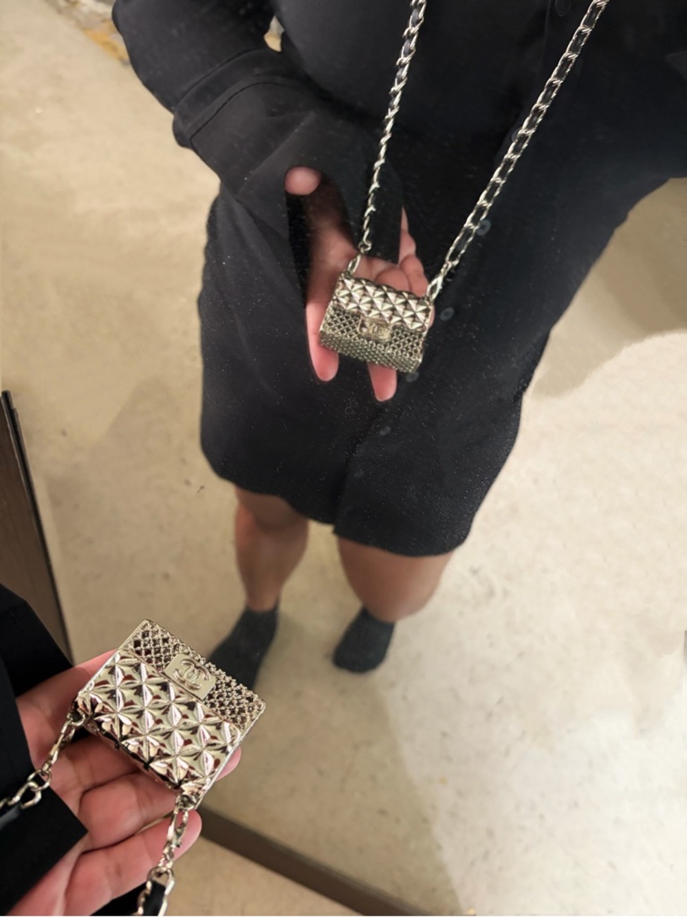 CHANEL Silver Micro Bag Necklace/Belt - Picture 9 of 10